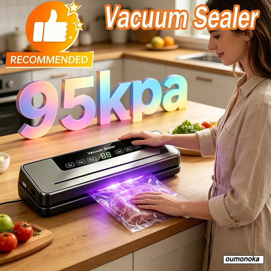 Portable Vacuum Sealer for Food Storage – Kitchen Gadget Air Compressor Plastic Bag Sealer Vacuum Packaging Machine for Home Use