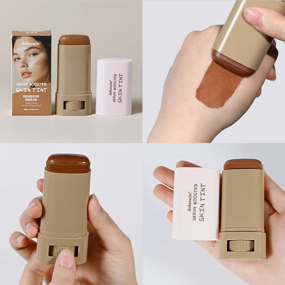 Stick Foundation Balm – Serum-Infused Skin Tint, High-Coverage & Smoothing, Travel-Friendly Bronzer
