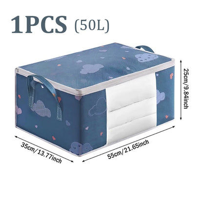 Big Capacity Storage Bag – 4/2/1PCS Moisture & Dust-Proof Organizer for Quilts, Clothes, Duvets, Blankets, and Luggage