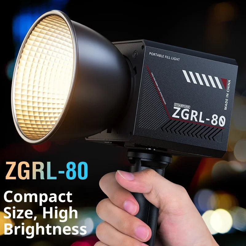 ZGRL80 80W COB Handheld Video Light - Powerful LED Continuous Lighting for Photo & Video