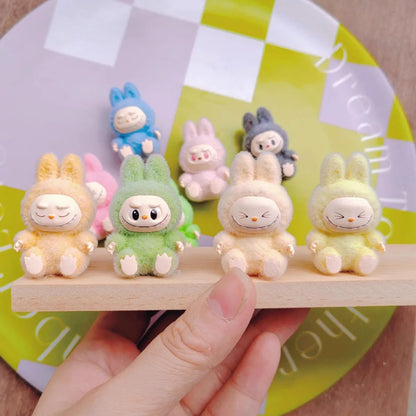 Labubu Cartoon Mini Flocking Doll – Cute DIY Pendant & Kawaii Gift Accessories