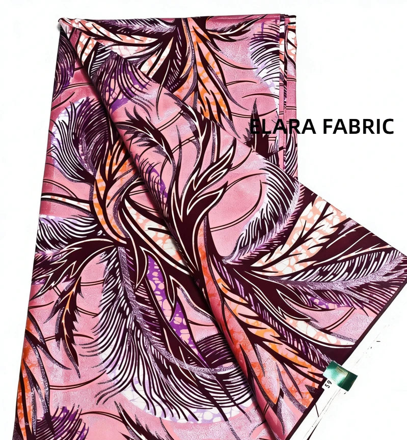 African Golden Glitter Wax Fabric - Soft Cotton Ankara Batik Print Material for Uniforms