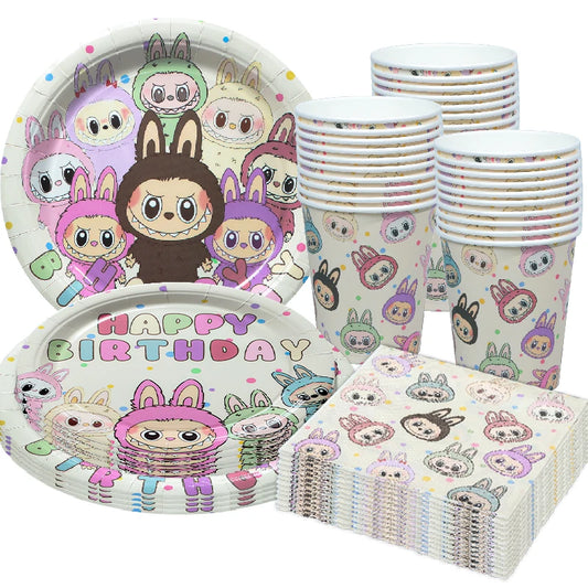 Doll Birthday Party Supplies – Disposable Tableware, Balloons, Banner & Stickers