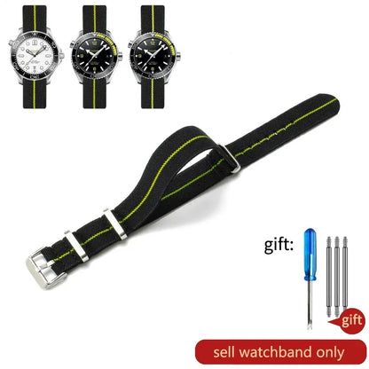 60's French Army Nylon Watch Strap - Woven Military Watch Band for Rolex, Seiko, Tudor & Omega