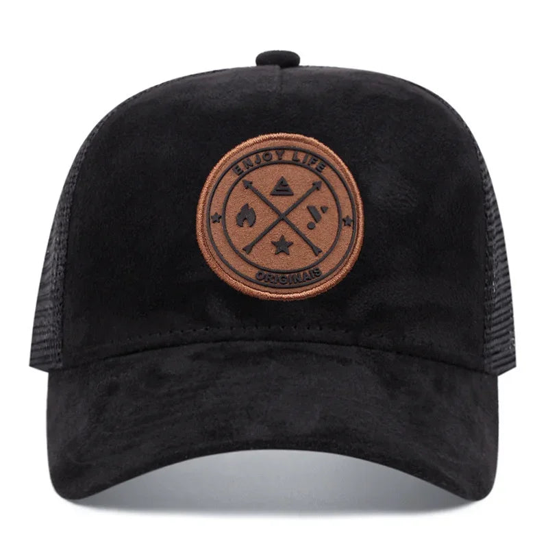 Summer Mesh Baseball Cap – ENJOY LIFE Letter Patch Snapback Hat for Men & Women, Breathable Unisex Hip Hop Trucker Cap