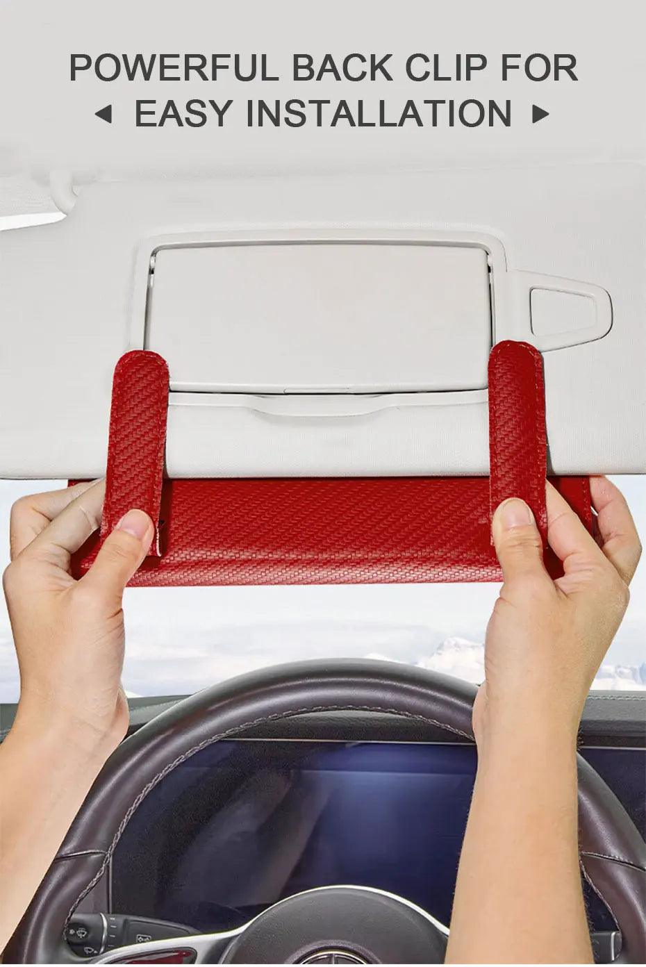 SEAMETAL Car Sunshade Tissue Box – Universal Auto Interior Paper Towel Storage Bag with Carbon Fiber Sun Visor Design