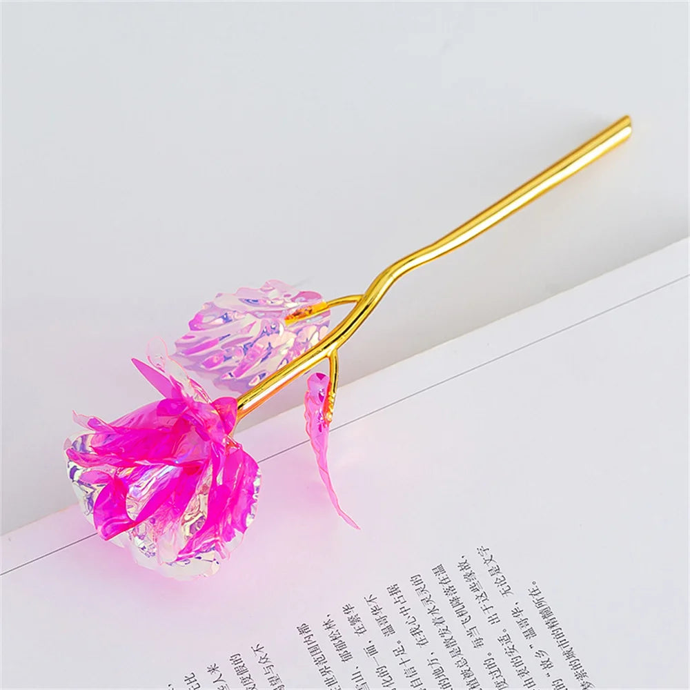 18cm 24K Golden Rose Flower – Artificial Foil Roses for Valentine’s Day, Wedding, Party Decoration & Holiday Gift