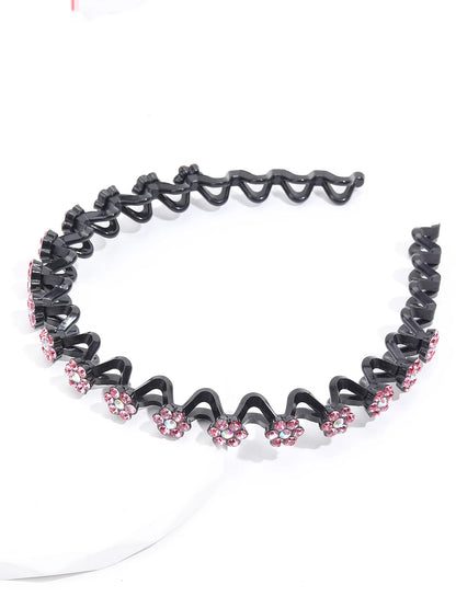 New Non-slip Rhinestone Headbands – Solid Wave Hairbands for Women & Girls, Bezel Fashion Hair Hoop, Boutique Hair Accessories