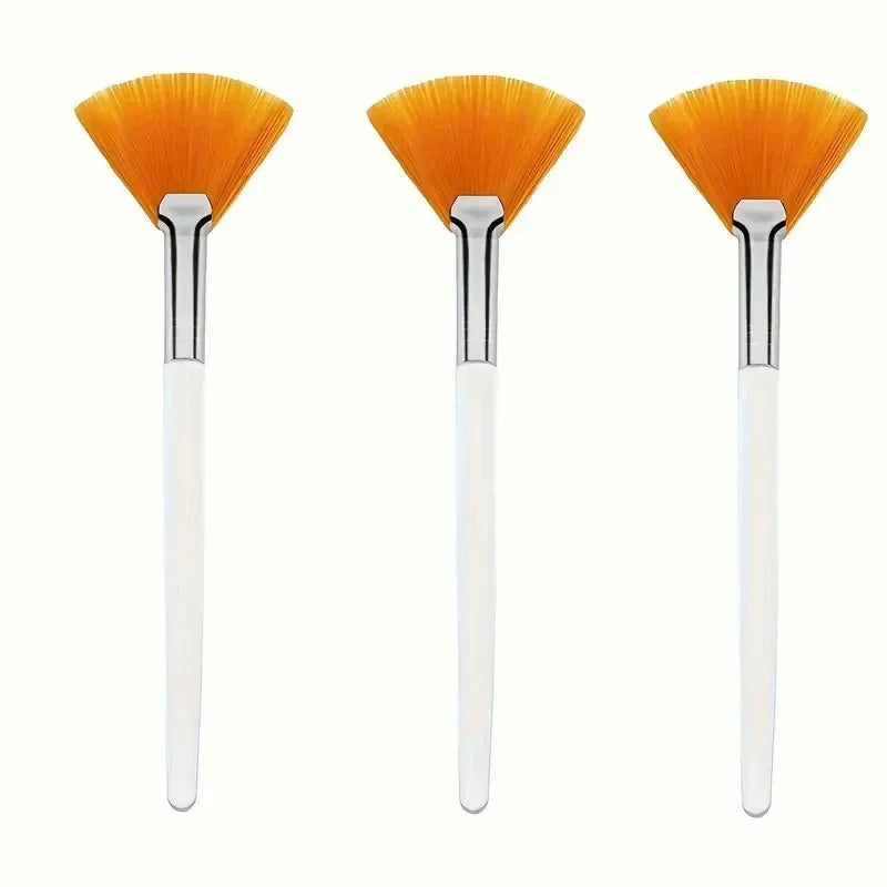 Facial Mask Applicator Brushes - Soft Fan-Shaped Flat Head Cosmetic Brushes for Skincare and Beauty Tools