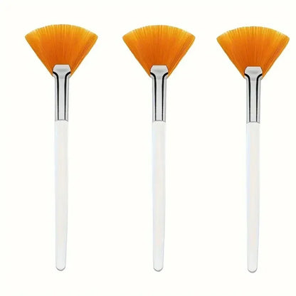 Facial Mask Applicator Brushes - Soft Fan-Shaped Flat Head Cosmetic Brushes for Skincare and Beauty Tools