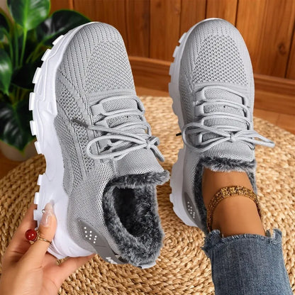 Women’s Winter Warm Sneakers – Non Slip Cold Weather Outdoor Walking Sports Shoes