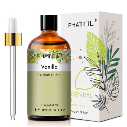 PHATOIL 100ml Aromatherapy Essential Oil Set – Lavender, Rose, Vanilla, Eucalyptus, Sandalwood & Pine Needles for Diffusers & Candle Making