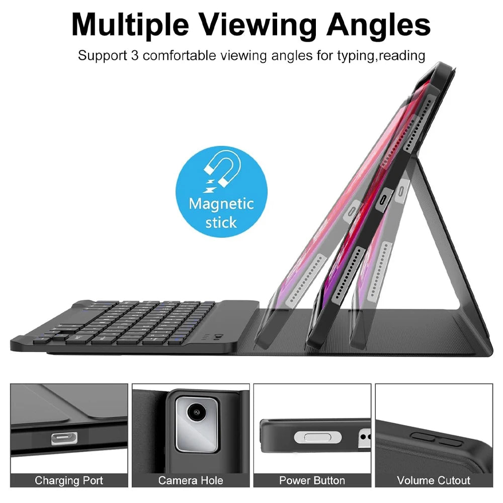 Lenovo Tab M11 11" Case with Bluetooth Keyboard – Smart Stand Cover for Xiaoxin Pad 2024/2025