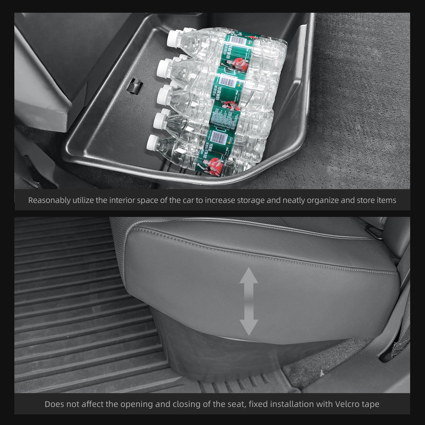 Tesla Cybertruck 2024–2025 Under Seat Storage Box Set – Rear Seat Lower Organizer Case, Car Interior Hidden Storage Accessories