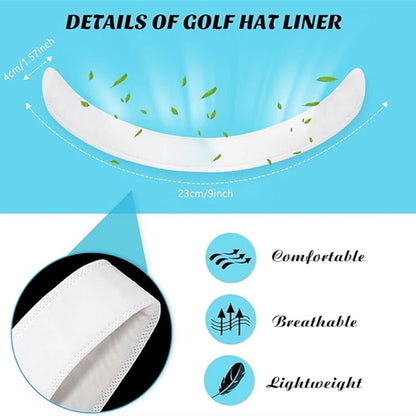 50-10PCS Hat Sweat Absorber Stickers – Summer Cap Liner Bands, Adhesive Sweatband Strips for Visor Hats