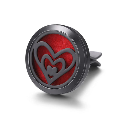 All-Black Tree of Life Car Air Freshener – Stainless Steel Aromatherapy Essential Oil Diffuser Locket Pendant