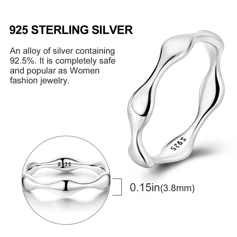 925 Sterling Silver Ring – Infinite Love Star & Moon Design for Women, Wedding Jewelry Gift
