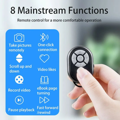 Universal Bluetooth Remote Control: Selfie Stick and Camera Controller for iPhone, Xiaomi, IOS, and Android Phones - Convenient Bluetooth Connectivity