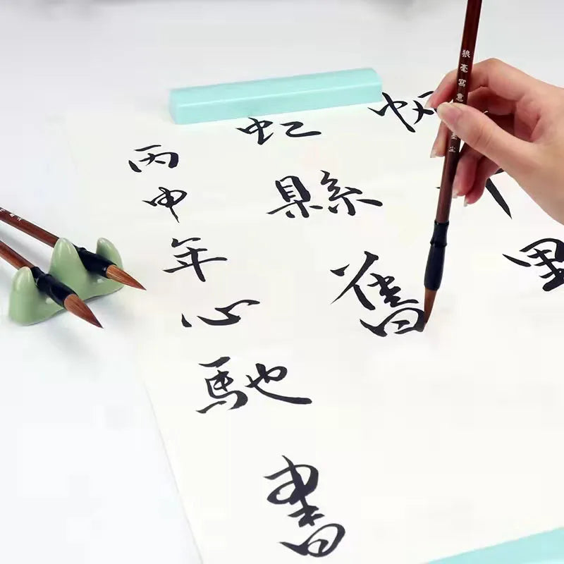 3PCS Bamboo Handle Calligraphy Brush Set – Weasel Hair Writing Brushes for Painting, Drawing & Traditional Art Use