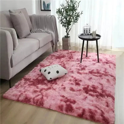 Gradient Silk Wool Bedside Rug – Soft Non-Slip Carpet for Kids’ Room, Bedroom & Living Room, Machine Washable
