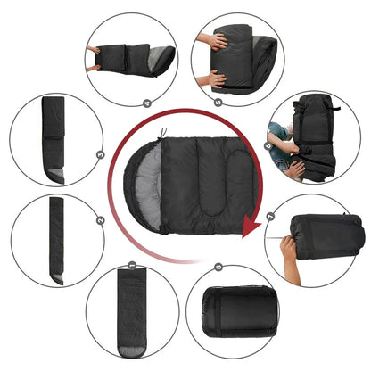 Lightweight 4-Season Camping Sleeping Bag – Warm Envelope & Mummy Style for Backpacking, Outdoor, and Winter Use