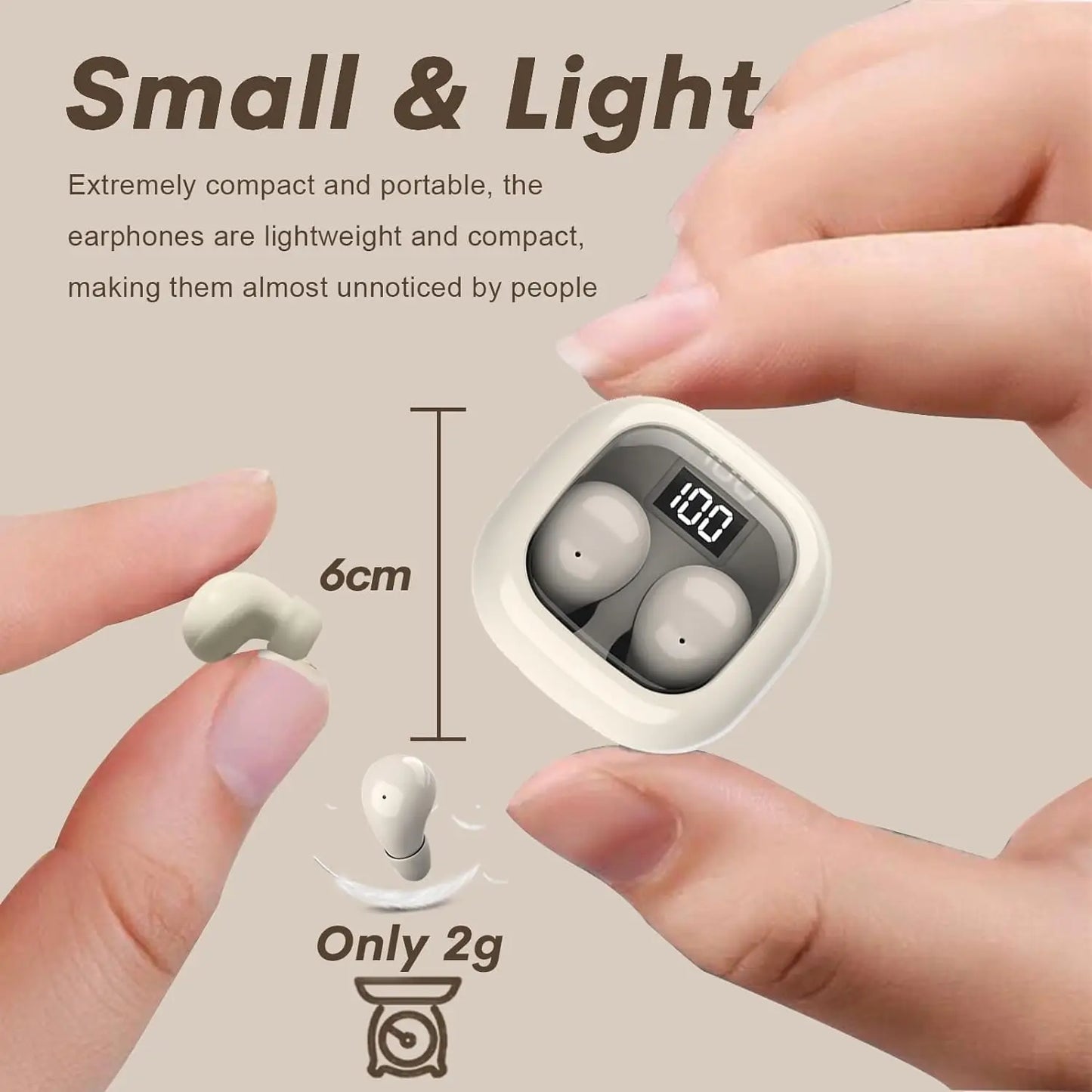Mini Wireless Bluetooth Earbuds - Ultra Small Invisible Sleep Headphones with Noise Reduction