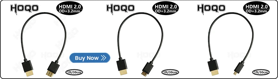 Ribbon FPV HDMI-Compatible Connector – Flexible Flat Cable for Raspberry Pi 4, Micro HDMI to HDMI/Mini HDMI Female 90° FFC 20pin