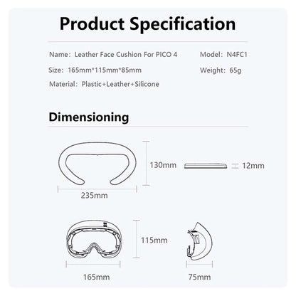 PU Leather Eye Mask Cover for PICO 4/4 Pro/Ultra – AMVR VR Headset Face Cushion Protector   1/2