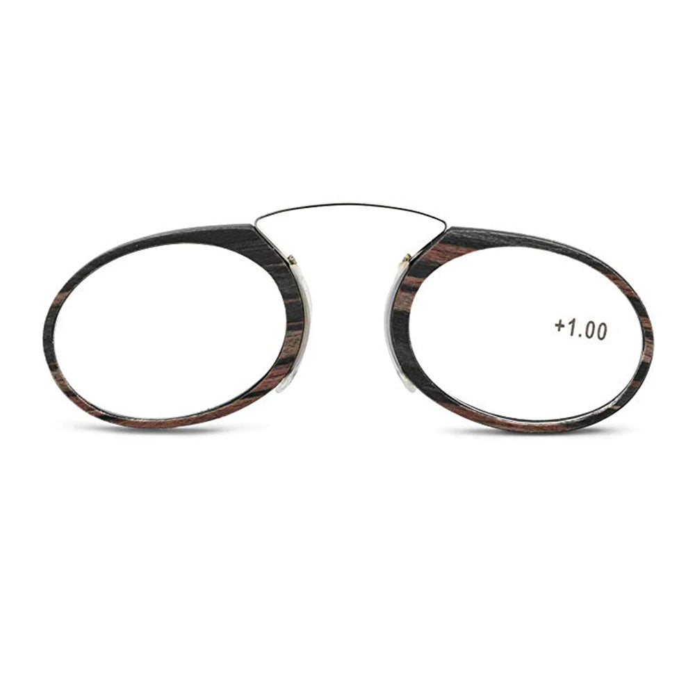 NONOR Magnifying Nose Clip Reading Glasses - Ultralight TR90 No Arm Portable Eyewear with Case +1.0 to +3.0 Lens