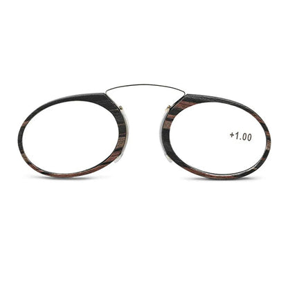 NONOR Magnifying Nose Clip Reading Glasses - Ultralight TR90 No Arm Portable Eyewear with Case +1.0 to +3.0 Lens