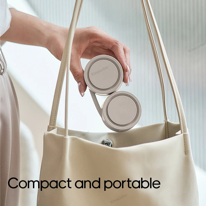 Portable Foldable Neck Fan – 1600mAh USB Rechargeable Personal Cooling Fan, Silent Mini Hands-Free Fan for Sports, Travel & Outdoor Use