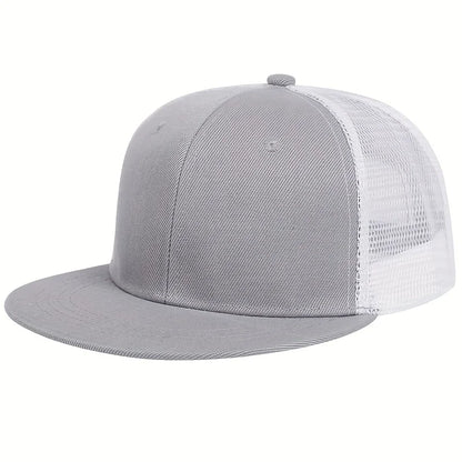 Fashion Mesh Baseball Cap – Camouflage Solid Color Snapback Trucker Hat for Outdoor Sports