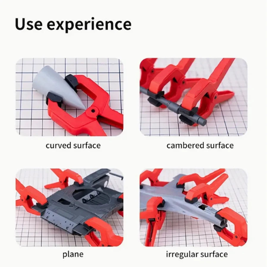 DIY Model Clamp Tool with Silicone Anti-Slip Pad – Seamless Fixing Clip for Model Making, Woodworking & Metal Craft Accessories