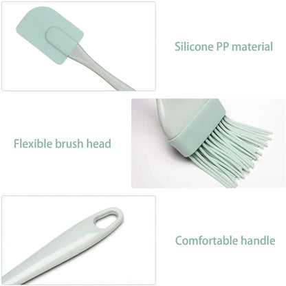 3-Piece Silicone Baking Spatula Set – Non-Stick Cream Scraper, Butter Mixer & Oil Brush for Kitchen