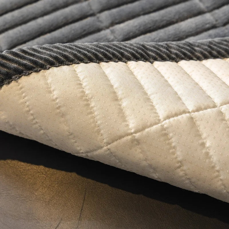 Flannel Sofa Cover - Thickened Non-Slip Couch Protector for Autumn & Winter