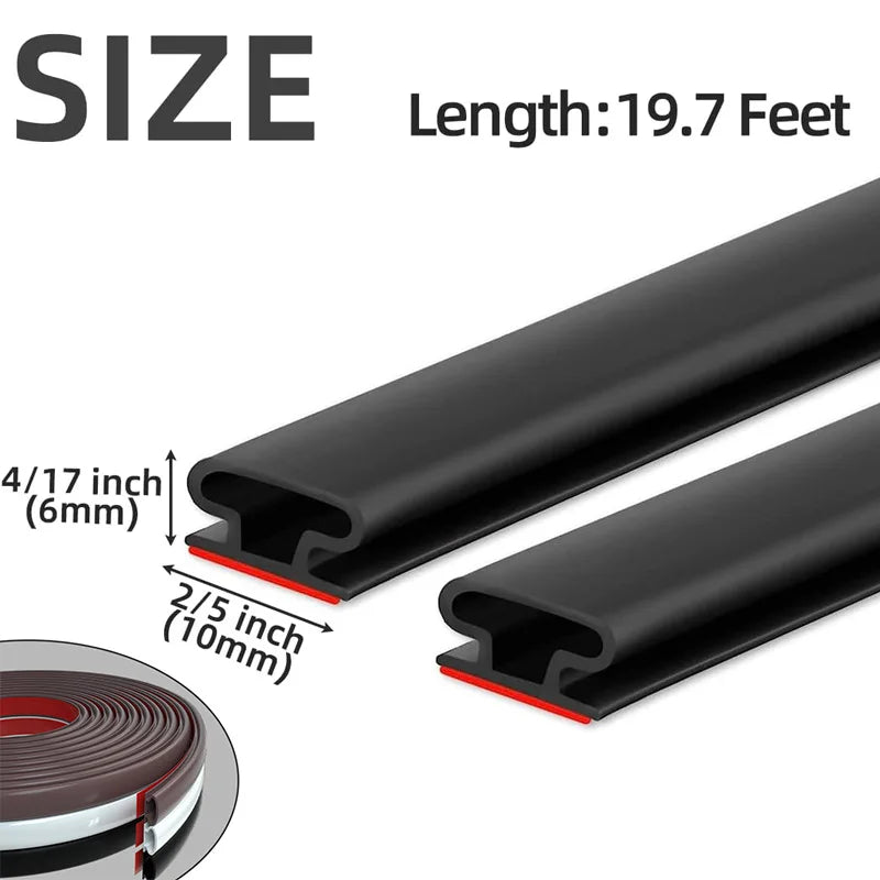 Window Weather Sealing Strip - 6M Self-Adhesive Dustproof Soundproof Door & Window Insulation Tape 10×6mm