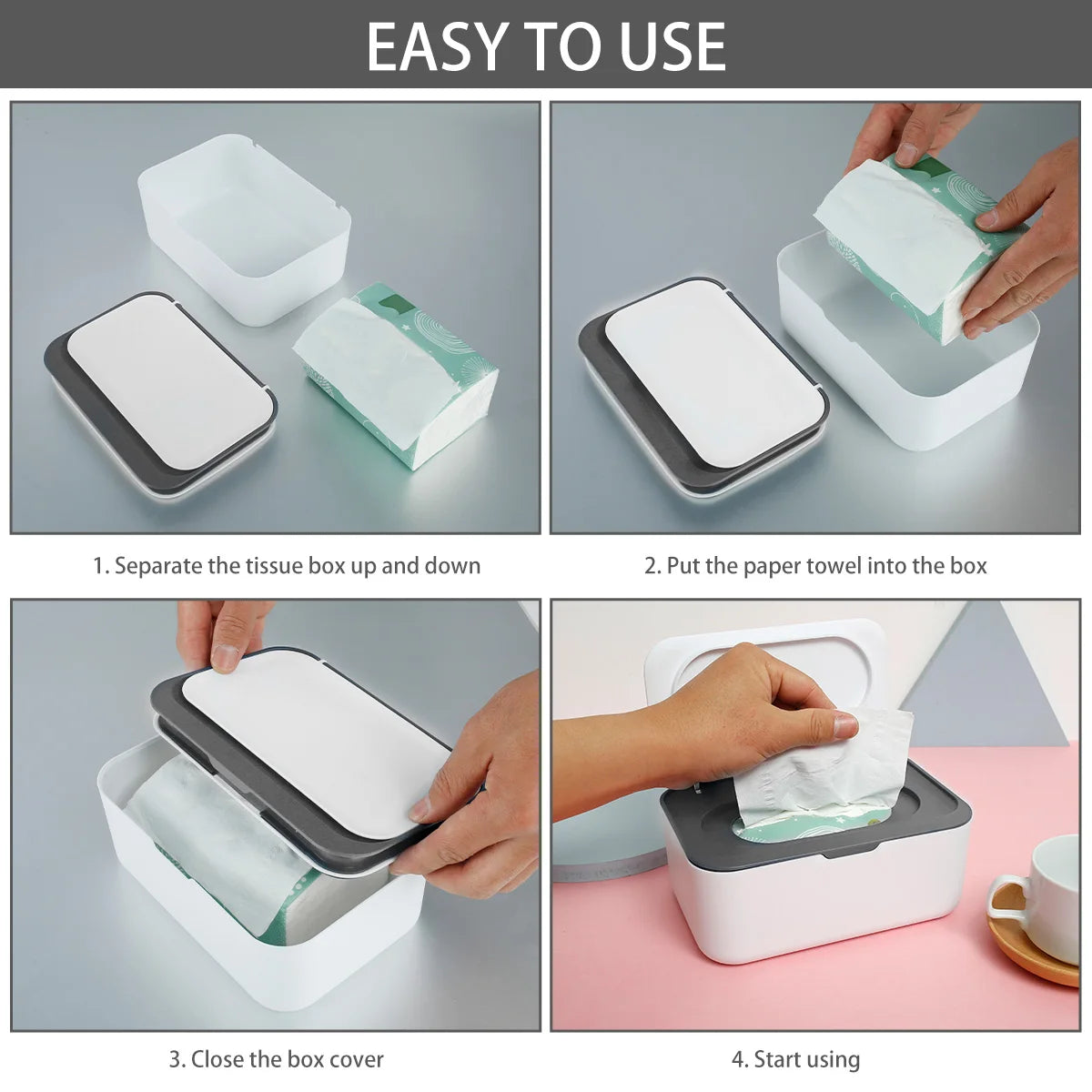 Portable Wet Tissue Box Dispenser with Lid – Dustproof Napkin & Tissue Holder for Baby, Car, and Home Use