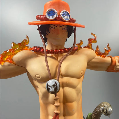 28cm One Piece Ace Figure – Portgas D. Ace PVC Action Collectible Toy for Kids & Christmas Gift