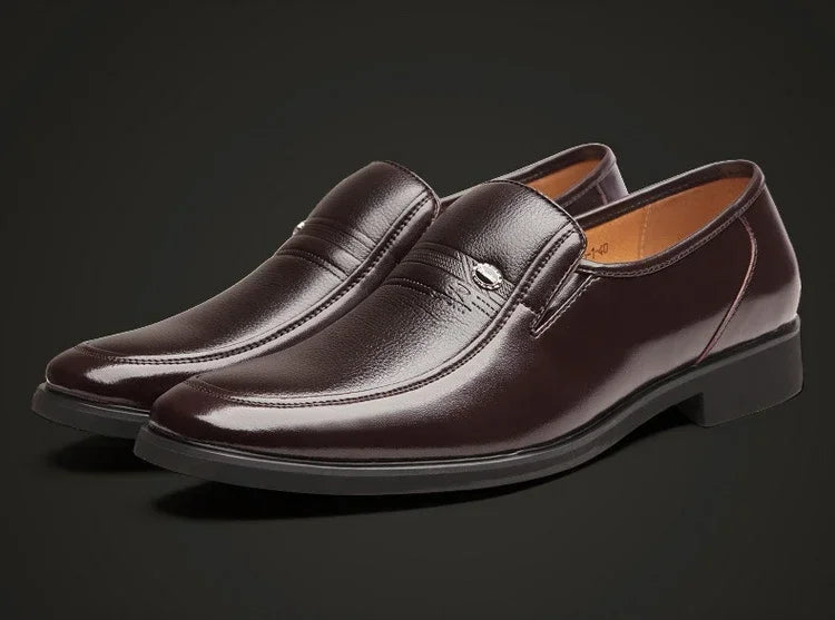 Leather Men's Formal Shoes – Luxury Dress Loafers, Breathable Slip-On Moccasins & Black Driving Shoes (Plus Size 38-44)