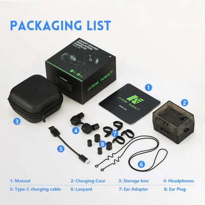ARM NEXT E30 Tactical Bluetooth Headset – Electronic Noise-Cancelling Earplugs NRR27dB for Shooting