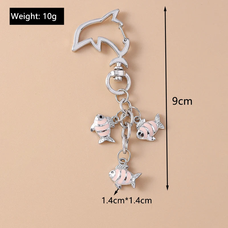 Summer Beach Shell Keychain – Octopus and Starfish Marine Life Pendant for Women, Girls, Handbag Decor, and Gifts