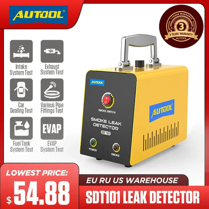 AUTOOl SDT101 12V Car Smoke Leak Detector - EVAP & Gas Leakage Locator, Automotive Oil Pipe Diagnostic Tool