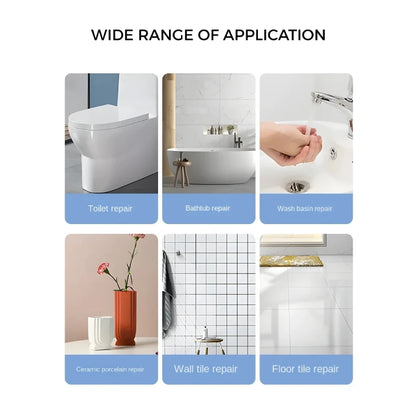 Tile and Ceramic Repair Kit - Waterproof Crack, Chip, and Gap Filler for Floors, Toilets, Sinks, and Bathtubs