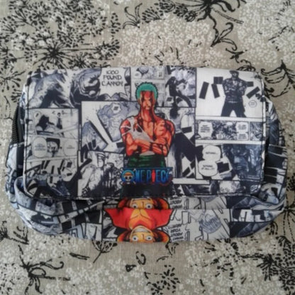 One Piece Pencil Case – Large Capacity Anime Pen Bag with Luffy & Zoro Print for Students & Gifts