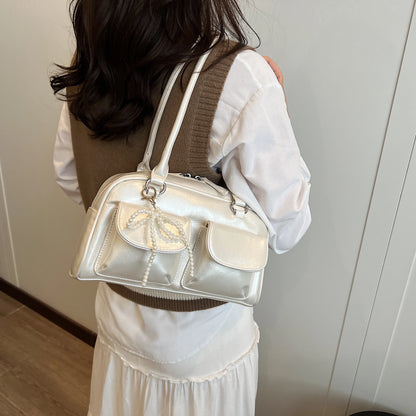 Fashionable Underarm Bow Pillow Bag for Women – 2024 Korean Edition Simple Trendy Shoulder Bag