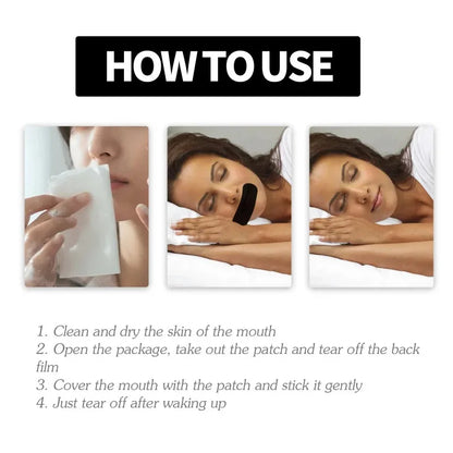 30-Pack Anti-Snoring Mouth Strips - Transparent Sleep Tapes for Mouth Breathing Control