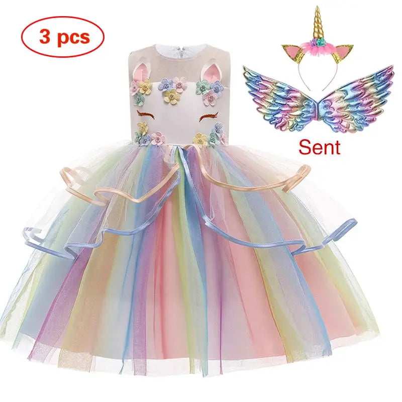 Baby Girls Unicorn Tutu Dress – Pastel Rainbow Princess Birthday & Halloween Costume