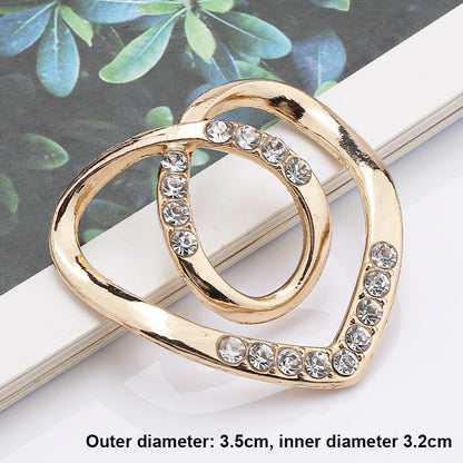 Elegant Alloy Brooch Pins with Pearls & Rhinestones – Minimalist Irregular Shapes, Fashion Accessory for Garments & Scarves