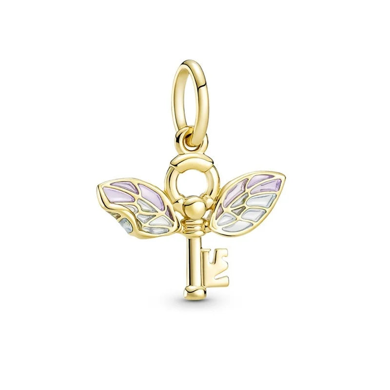 925 Sterling Silver Magic Fan Charm Beads - European Bracelet Charms with Wizard, Train, and Pigeon Designs for Collectors and Gifts