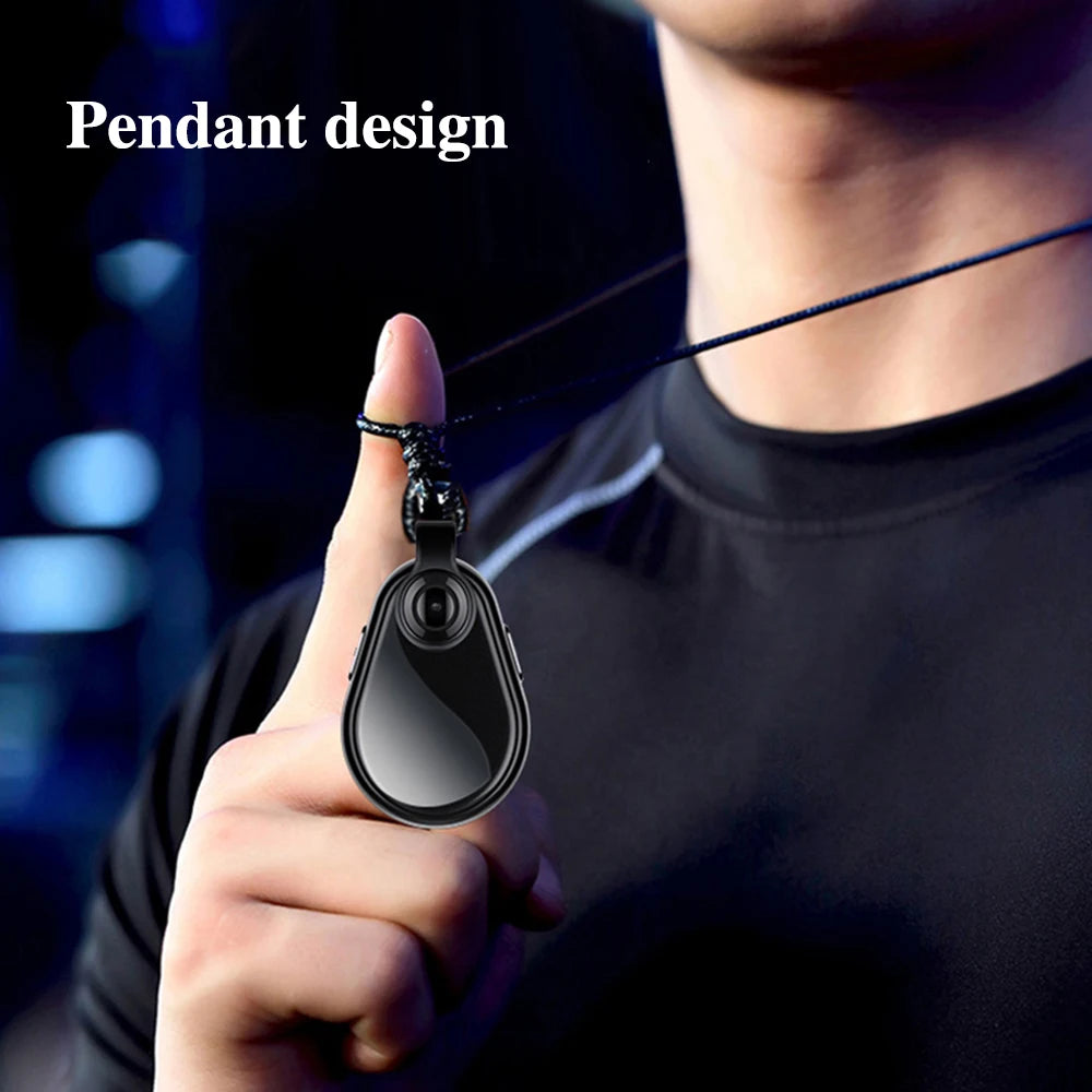 1080P Mini Hidden Action Camera - Wide Angle Portable Necklace Audio & Video Recorder with 8–128GB Support